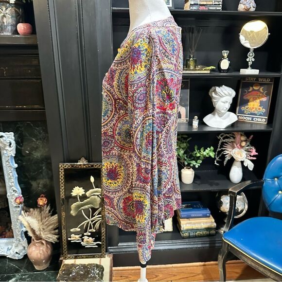 Talbots Colorful Boho Floral Blouse Size 12 - Picture 8 of 12